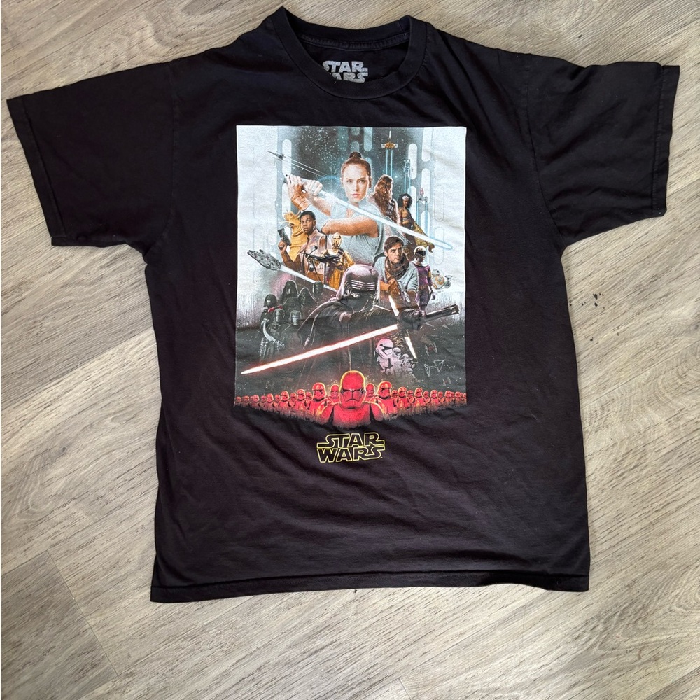 Vintage Star Wars Black Tee with Character Montage size MD